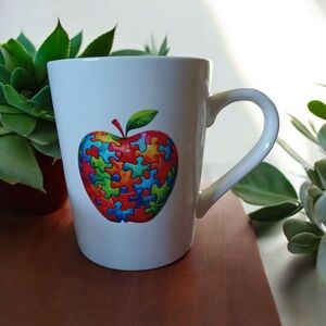 Handcrafted Autism Apple Coffee Mug